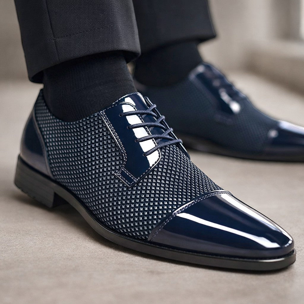 Klassische Elegante Herren Leder-Derbyschuhe
