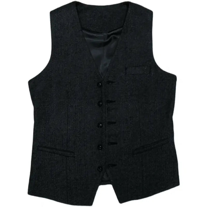 Eleganter Klassischer Herren Dreiteiliger Tweed Anzug