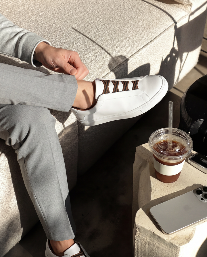 Elegante Lässige Herren Leder-Sneaker