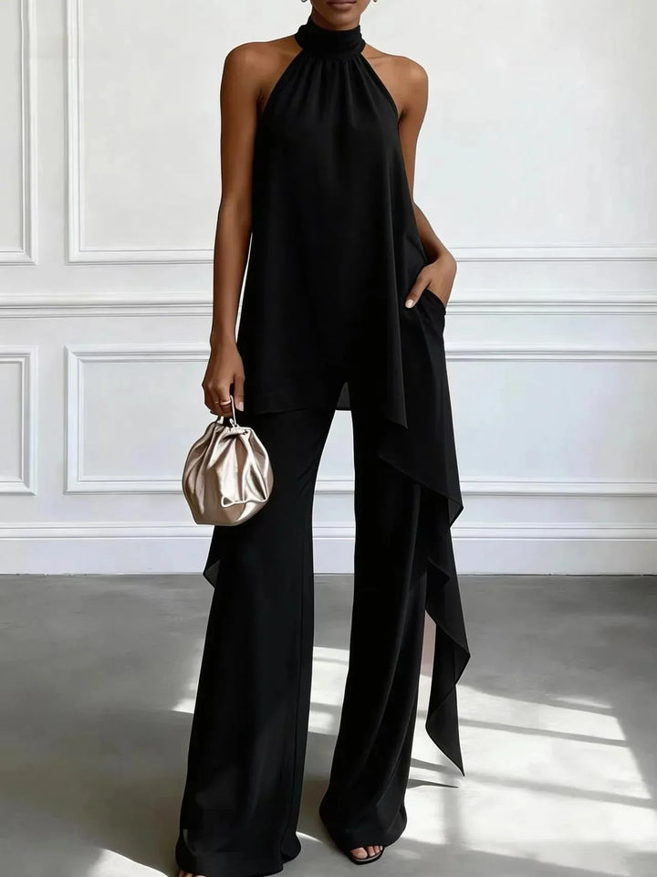 Elegantes Fließendes Damen Zweiteiler Set