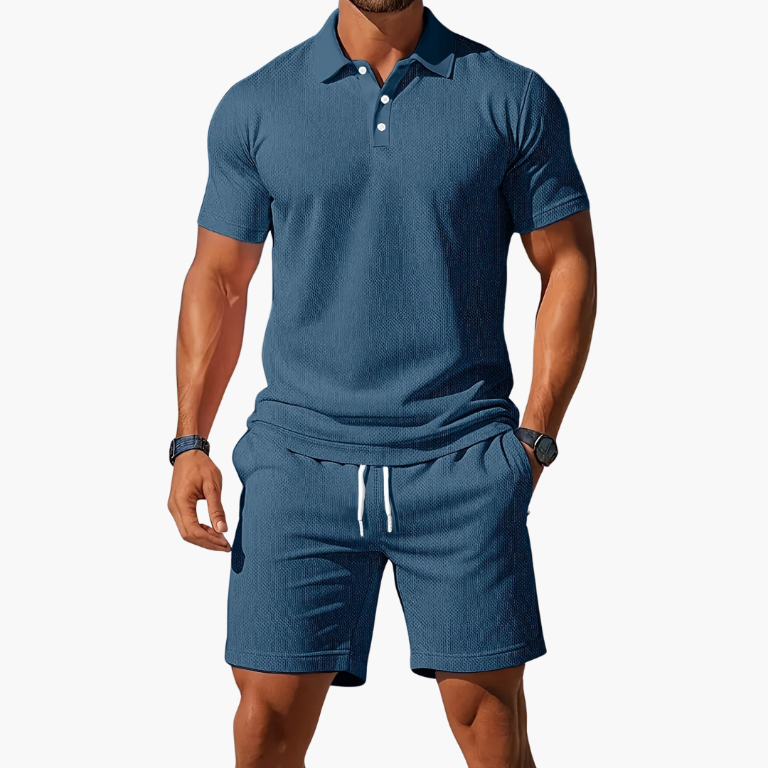 Leichtes Sommerliches Herren Polo- und Shorts-Set