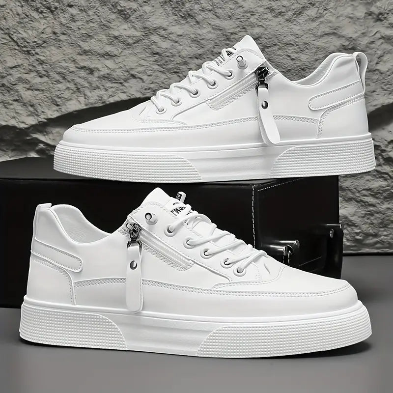 Elegante Herren Leder-Sneakers mit Seitenreißverschluss