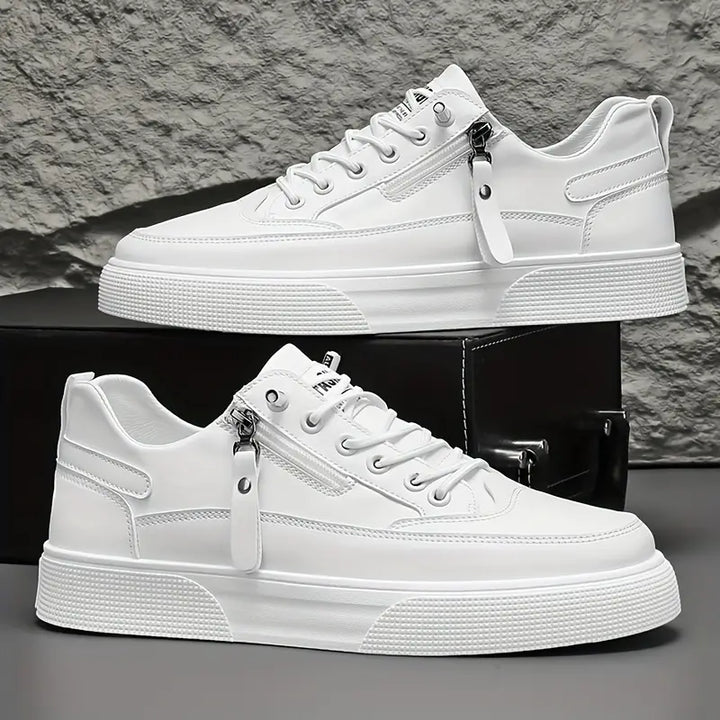 Elegante Herren Leder-Sneakers mit Seitenreißverschluss