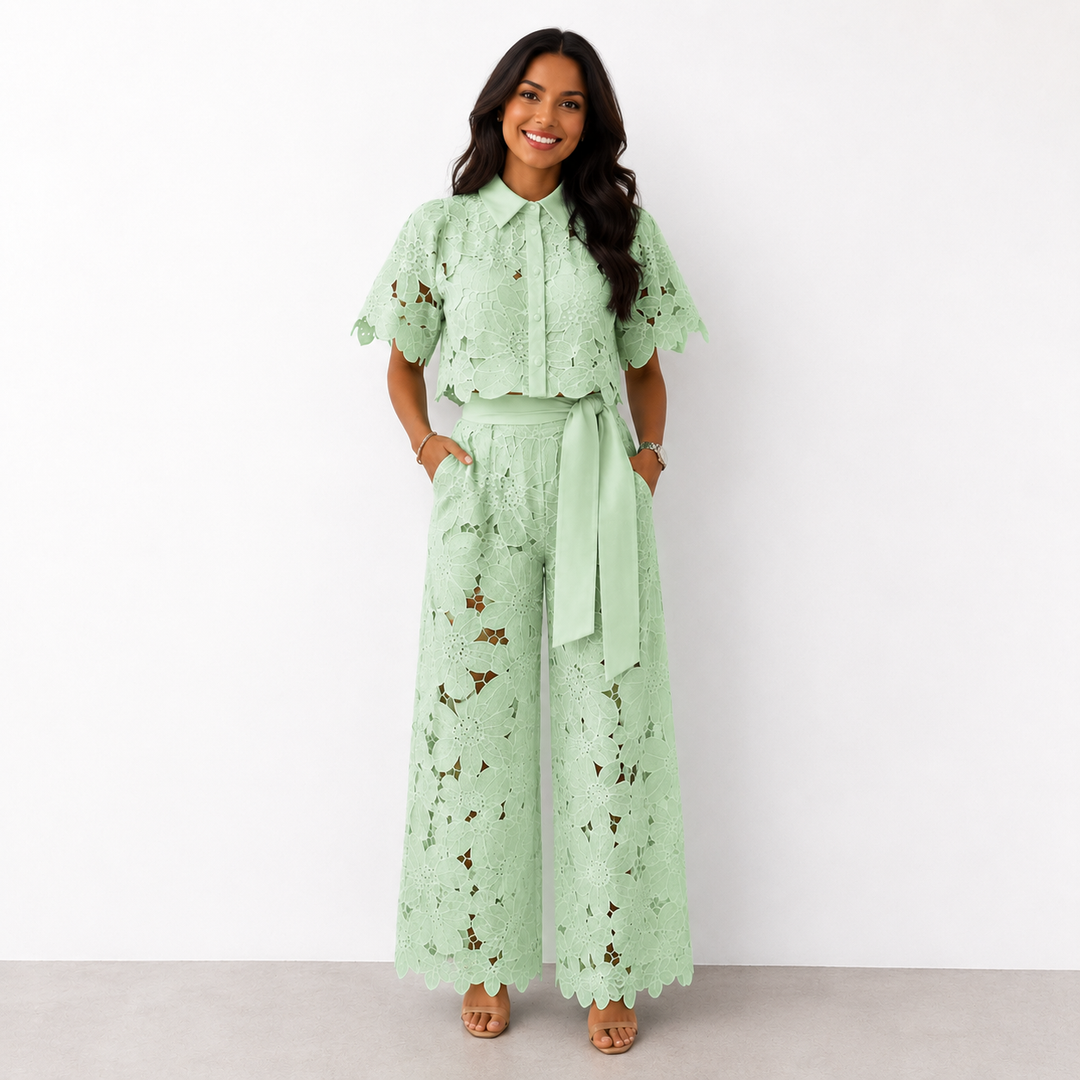 Elegantes Zweiteiliges Damen Set mit Spitze