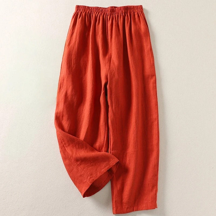 Fließende Leichte Damen Baumwoll-Leinen-Hose