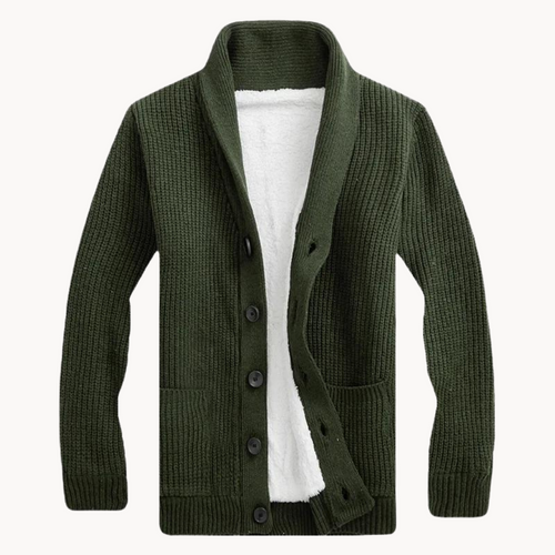 Weicher Herren Fleece-Cardigan mit Schalkragen