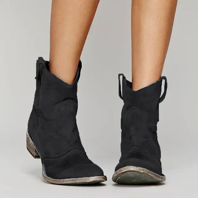Vintage Western Damen Stiefeletten aus Leder