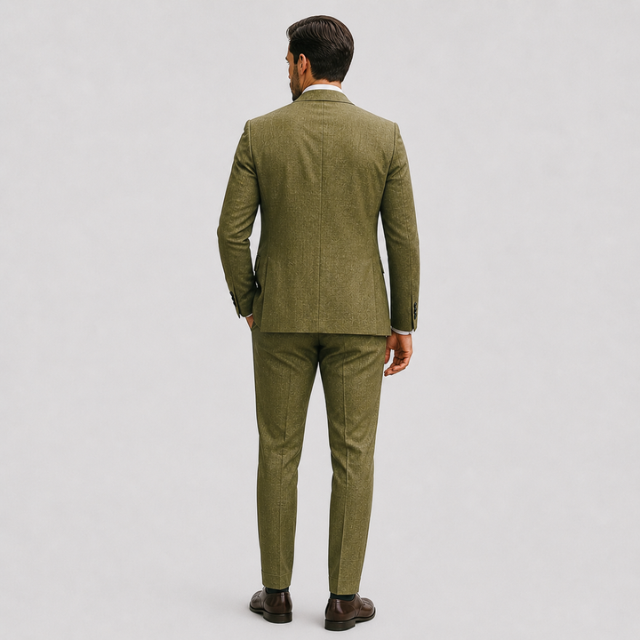 Eleganter Atmungsaktiver Herren Leinenanzug
