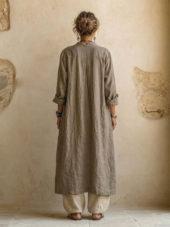 Lässiges Dreiteiliges Damen Leinenlook Set