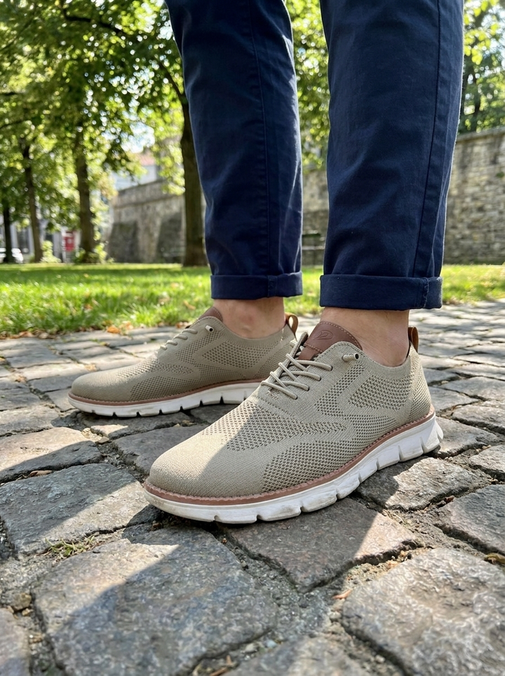 Atmungsaktive Leichte Herren Sneaker in Strickoptik