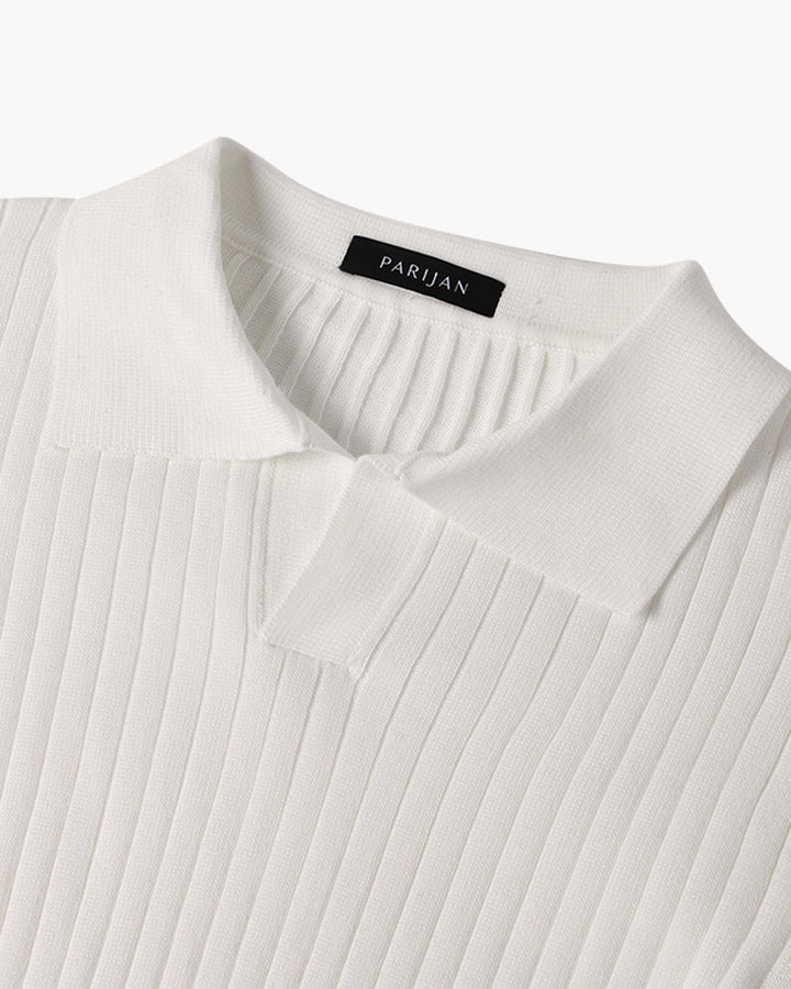 Klassisches Langarm Herren V-Ausschnitt Poloshirt