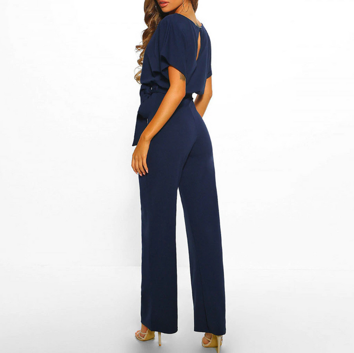 Eleganter Lässiger Damen Jumpsuit mit Gürtel