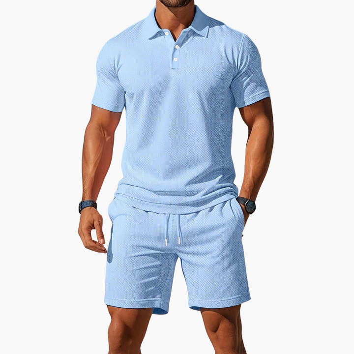 Leichtes Sommerliches Herren Polo- und Shorts-Set