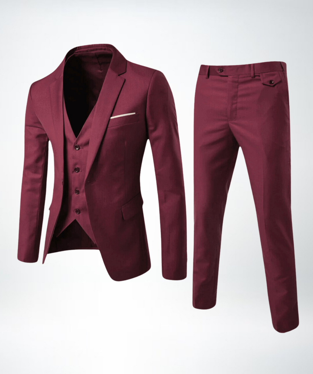 Eleganter Slim-Fit Herren Dreiteiliger Anzug