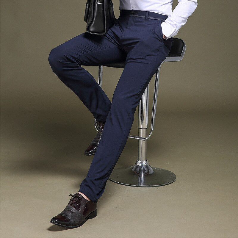 Elastische Bequeme Herren Anzughose mit Hoher Taille