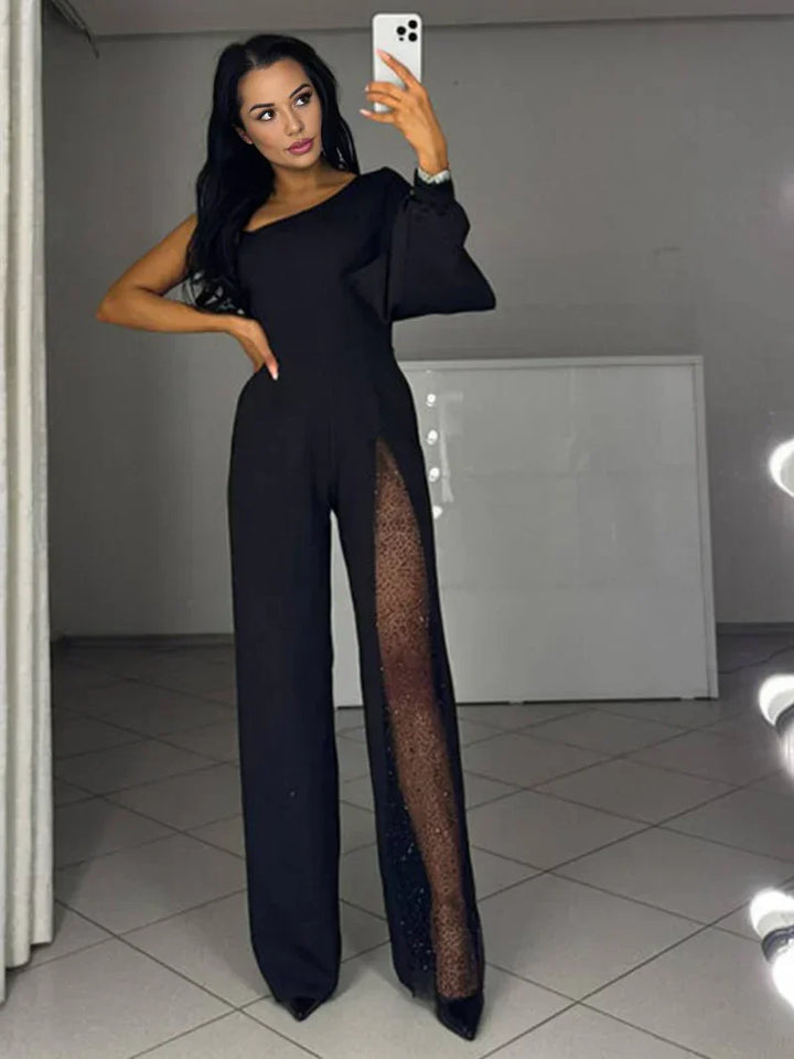 Eleganter One-Shoulder Damen Jumpsuit