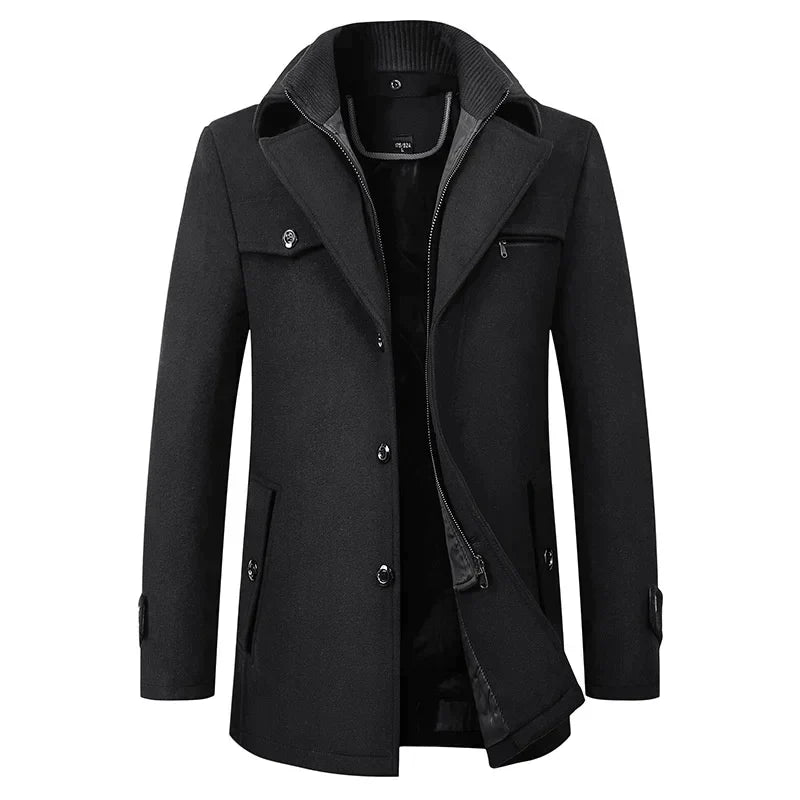 Wintermantel Herren | Eleganter Stehkragen | Warm &amp; Stilvoll für Business