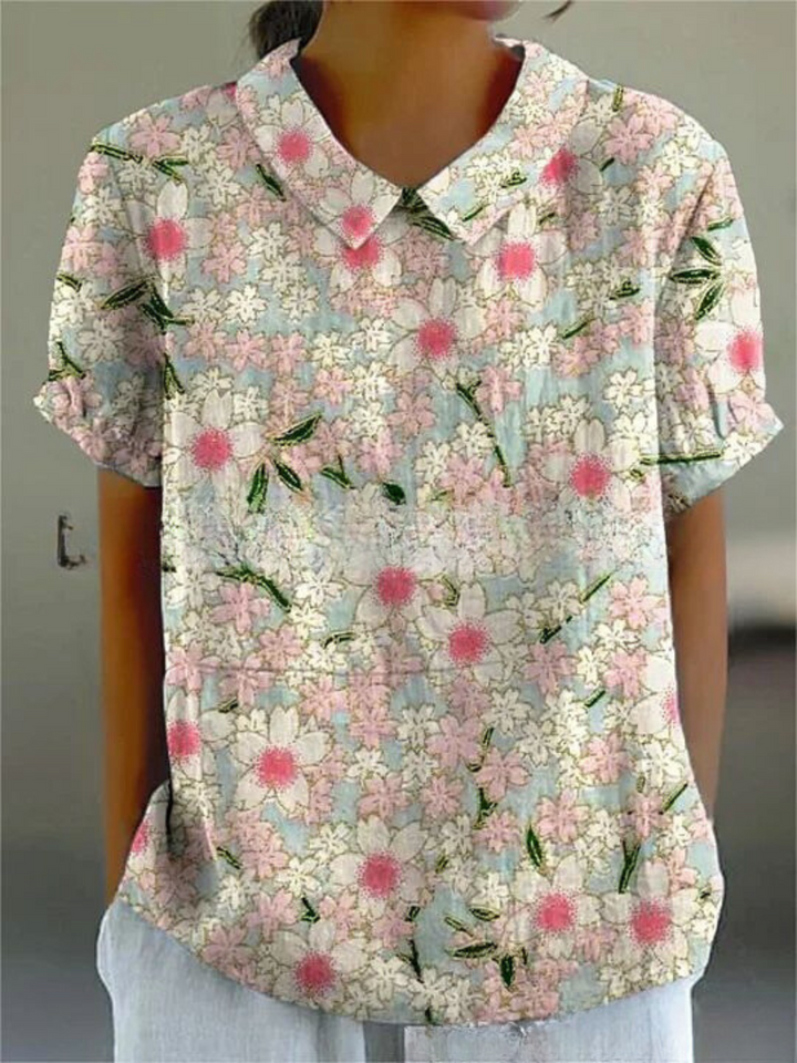 Modisches Blumenprint Damen Hemd