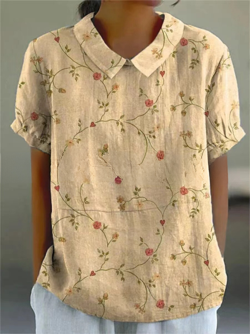 Modisches Blumenprint Damen Hemd