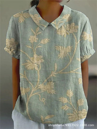 Modisches Blumenprint Damen Hemd