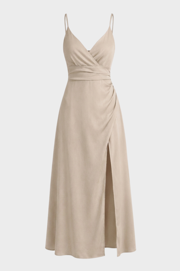 Elegantes Damen Wickel-Maxikleid mit Spaghettiträgern