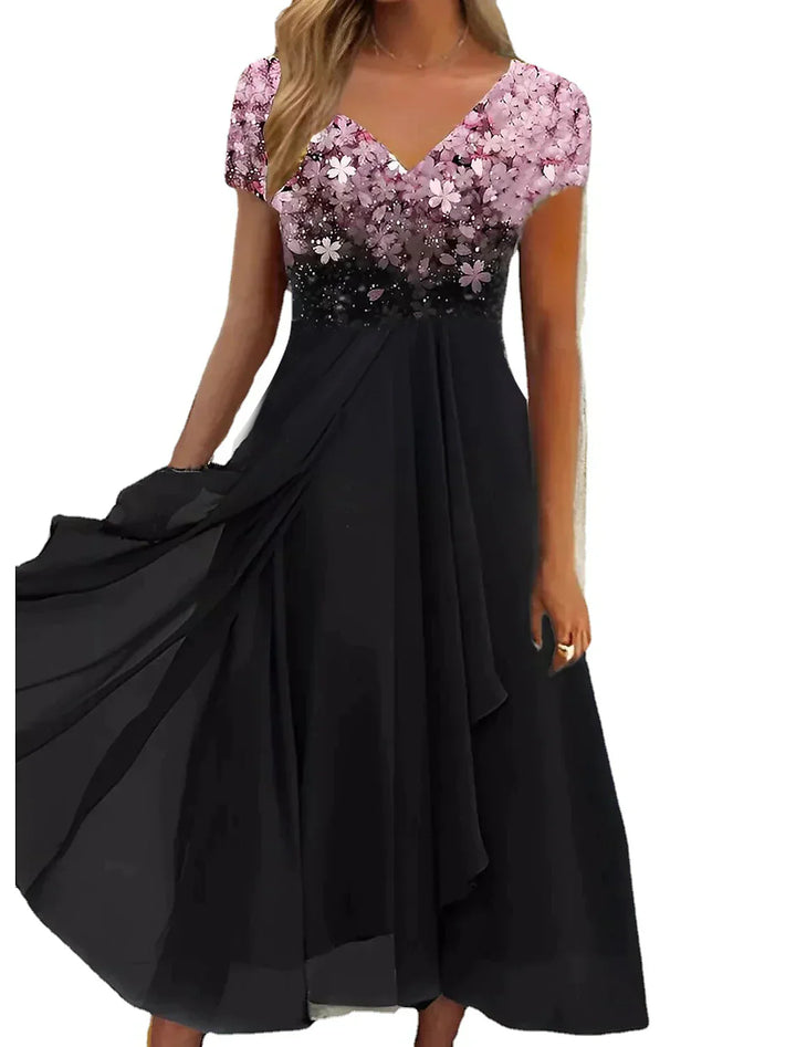 Elegantes Blumen Damen Kleid