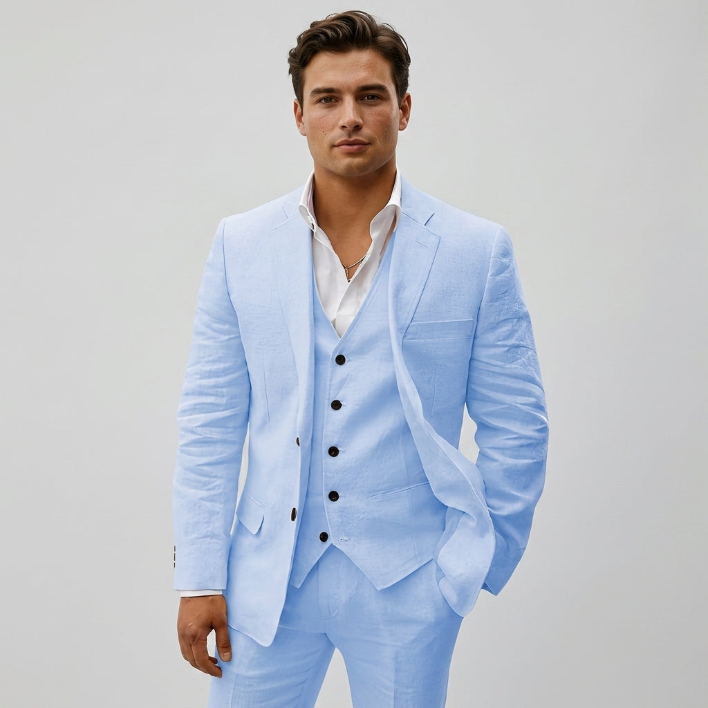 Eleganter Klassischer Herren Dreiteiliger Anzug