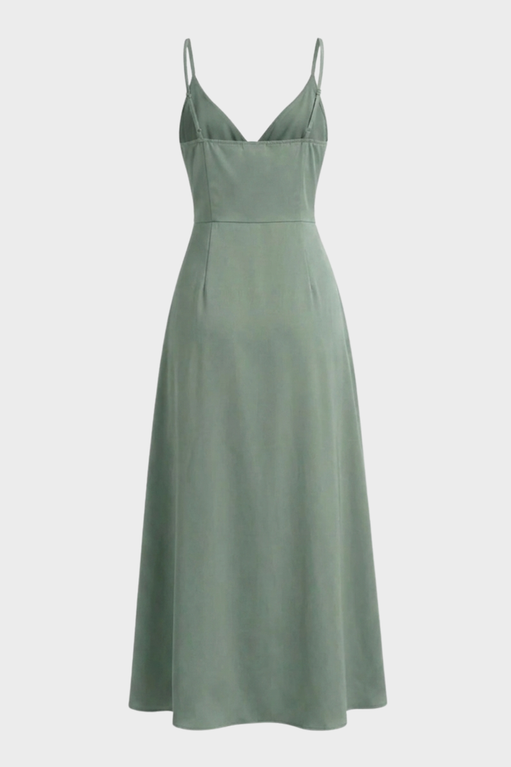 Elegantes Damen Wickel-Maxikleid mit Spaghettiträgern
