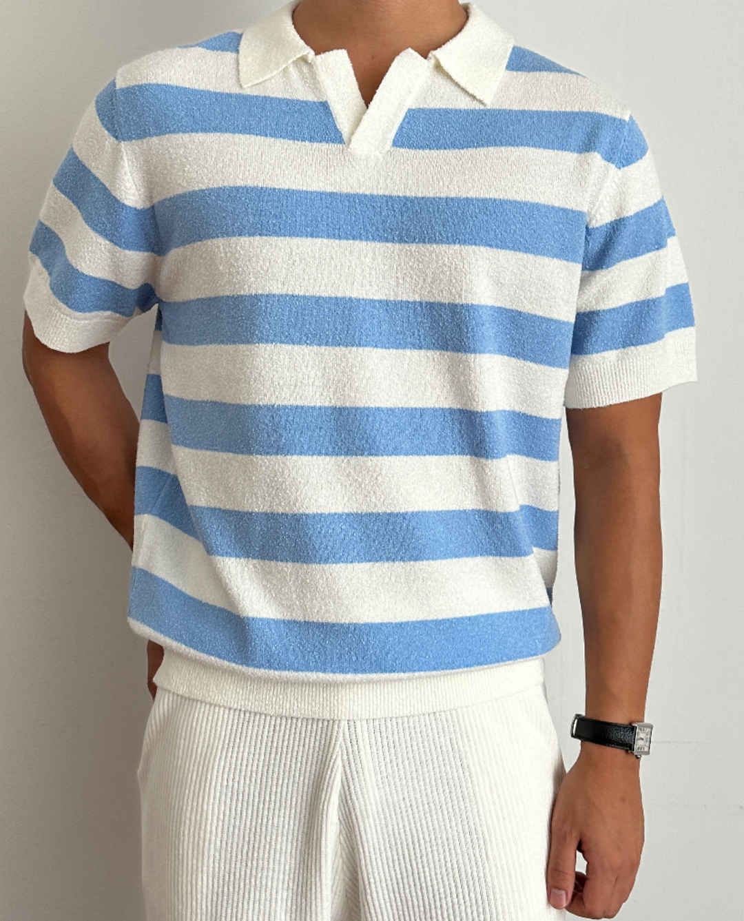 Lässiges Gestreiftes Herren Poloshirt
