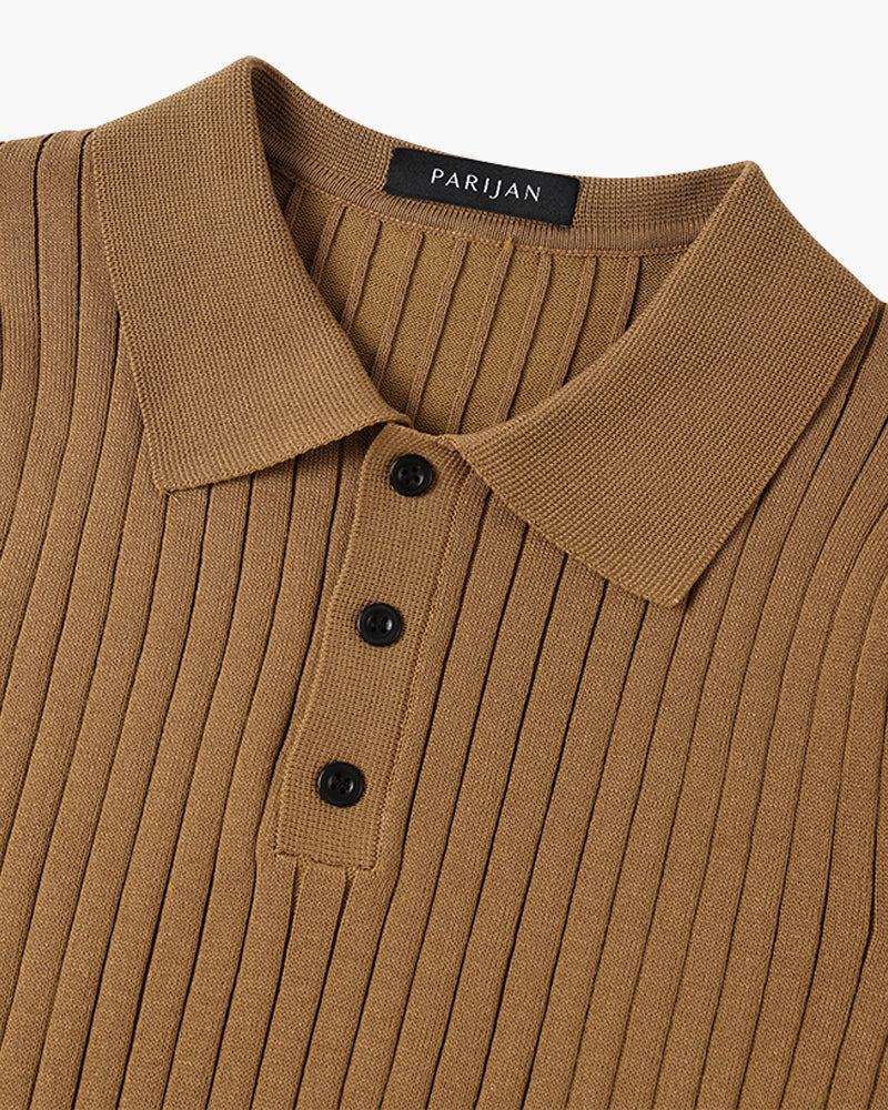 Elegantes Gestricktes Herren Poloshirt aus Baumwolle