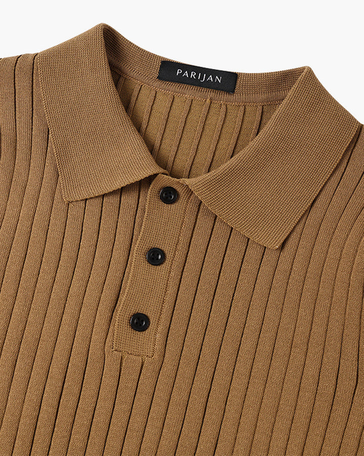 Elegantes Gestricktes Herren Poloshirt aus Baumwolle