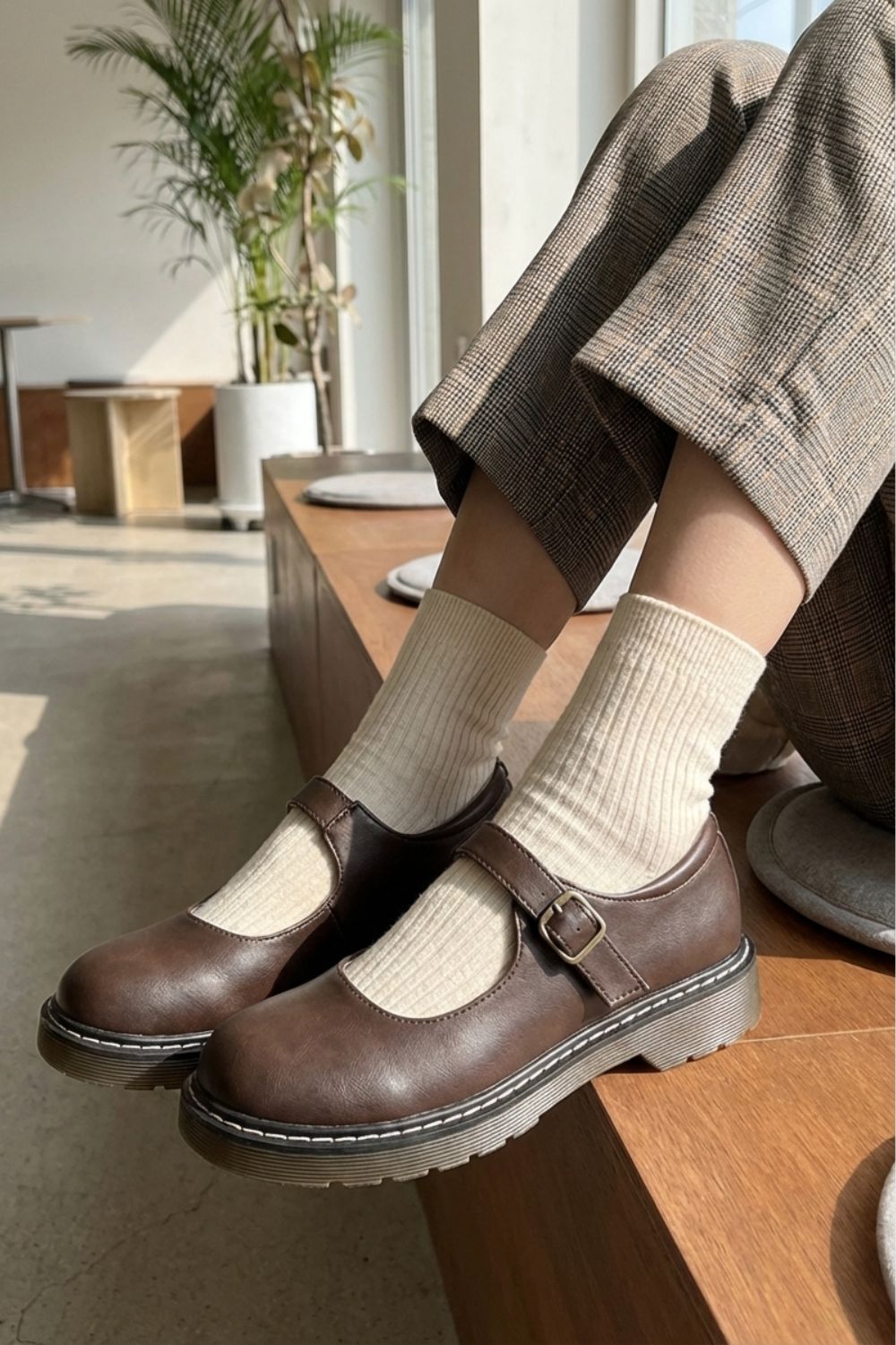 Klassische Damen Ballerinas mit Riemen und Schnalle