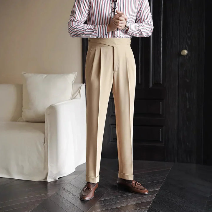 Elegante Karierte Herren Stoffhose