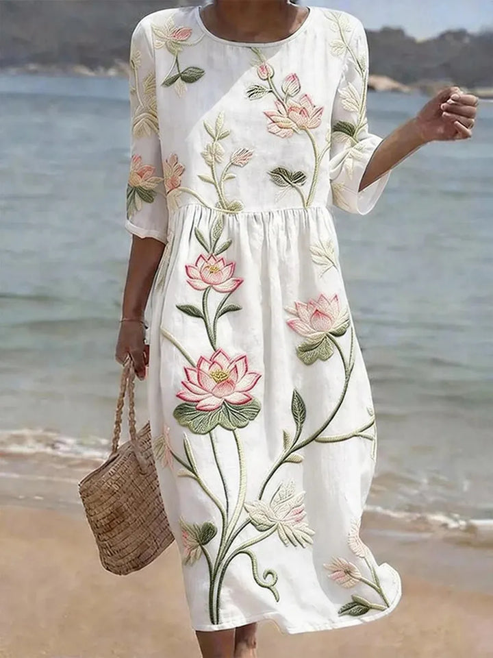 Luftiges Florales Damen Maxikleid