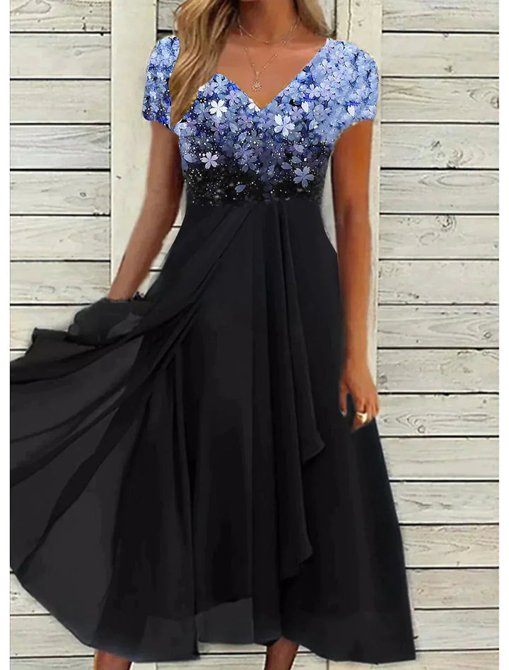 Elegantes Blumen Damen Kleid