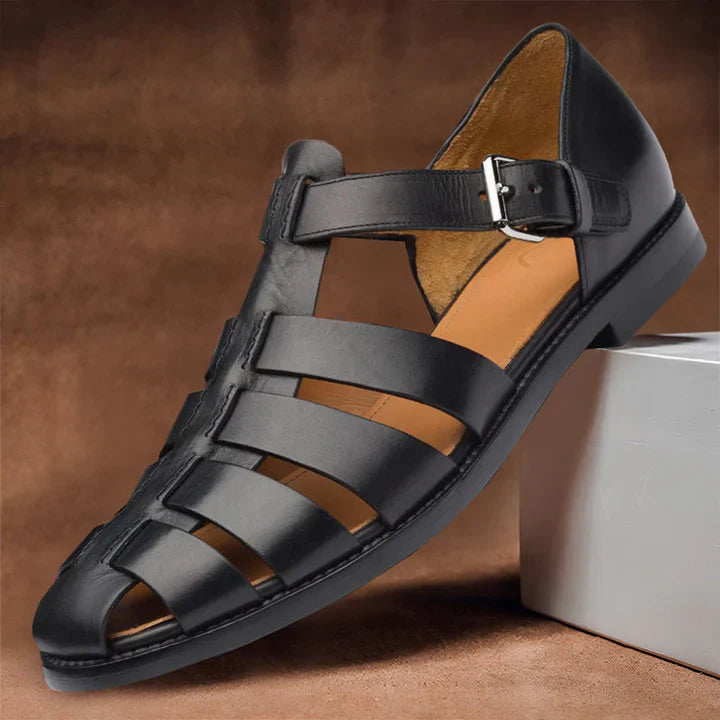 Klassische Bequeme Herren Ledersandalen