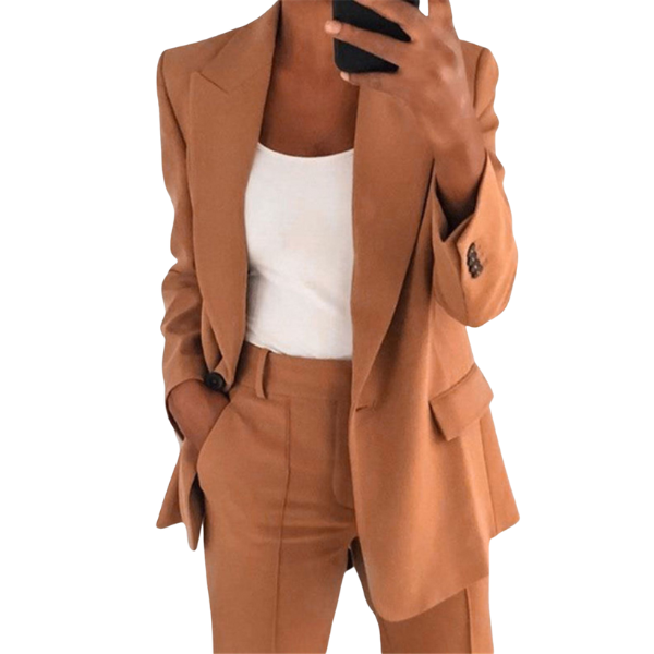 Elegantes Bequemes Damen Blazer-Set mit Hose