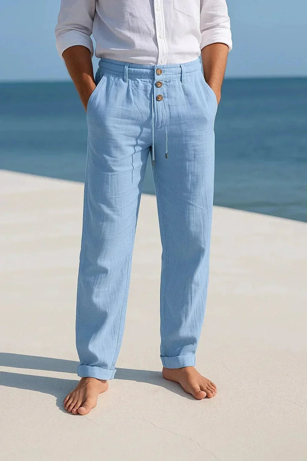 Leichte Atmungsaktive Herren Sommerhose aus Baumwolle