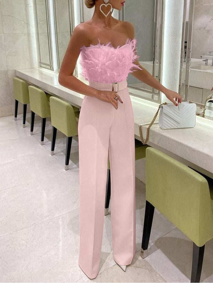 Eleganter Damen Jumpsuit mit Bandeau-Oberteil