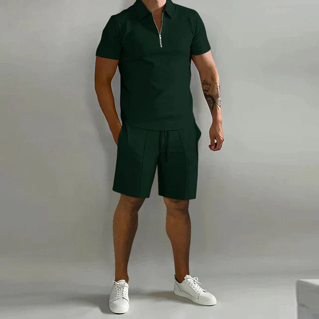 Elegantes Sommerliches Herren Polo- und Shorts-Set