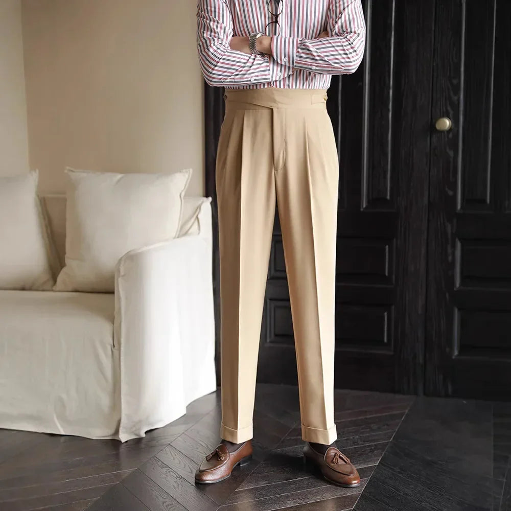 Elegante Karierte Herren Stoffhose