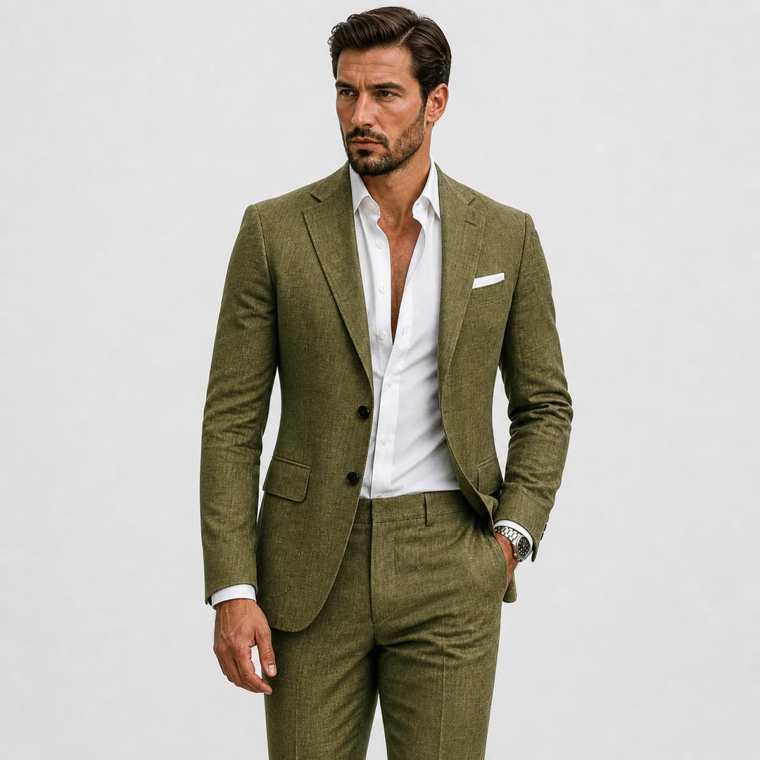 Eleganter Leinen Herren Anzug