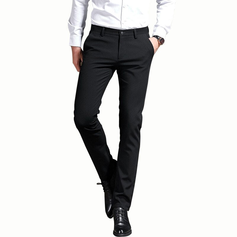 Elastische Bequeme Herren Anzughose mit Hoher Taille