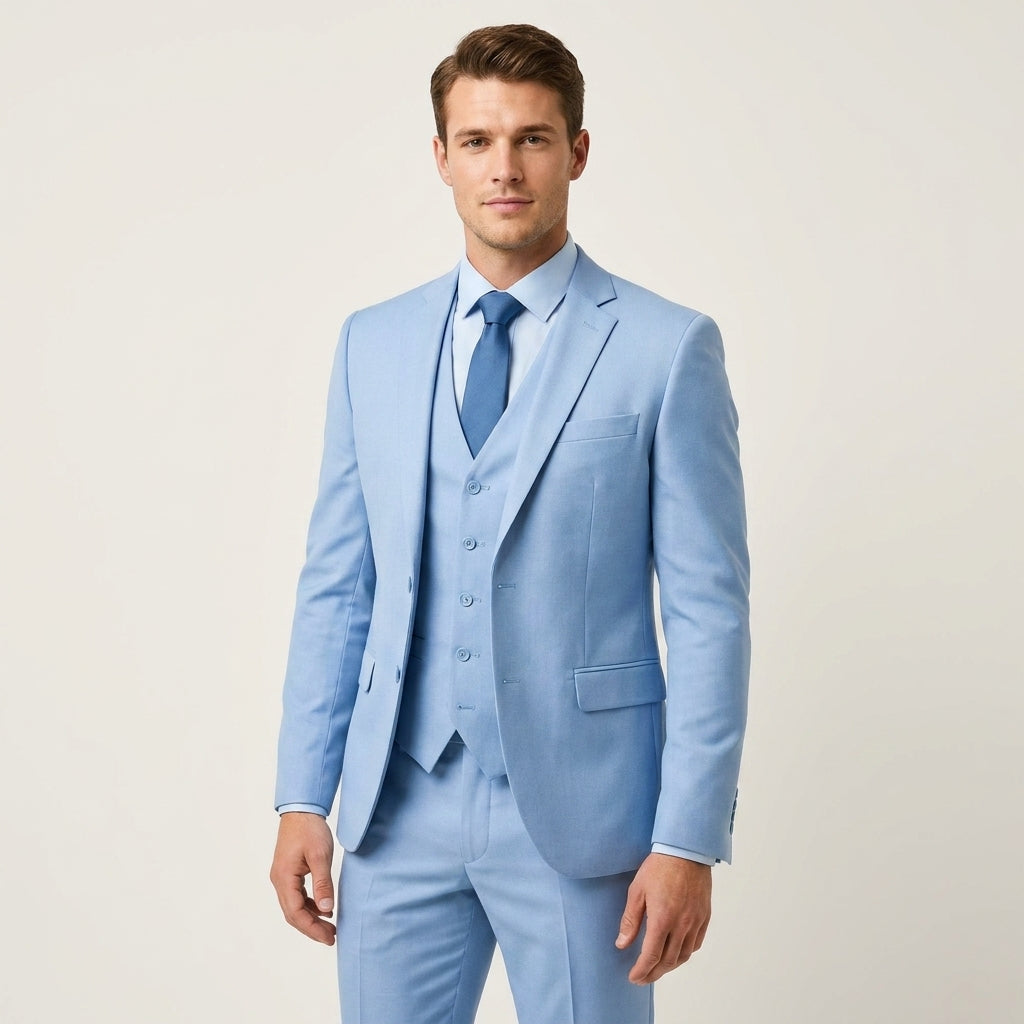 Eleganter Slim-Fit Herren Dreiteiliger Anzug