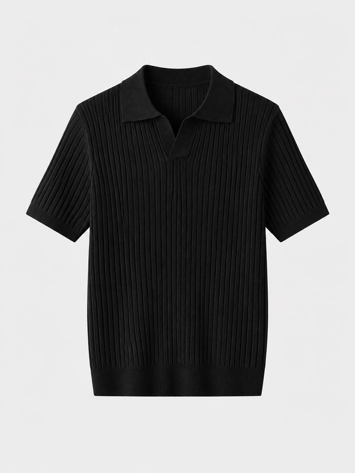 Elegantes Herren Poloshirt mit V-Ausschnitt