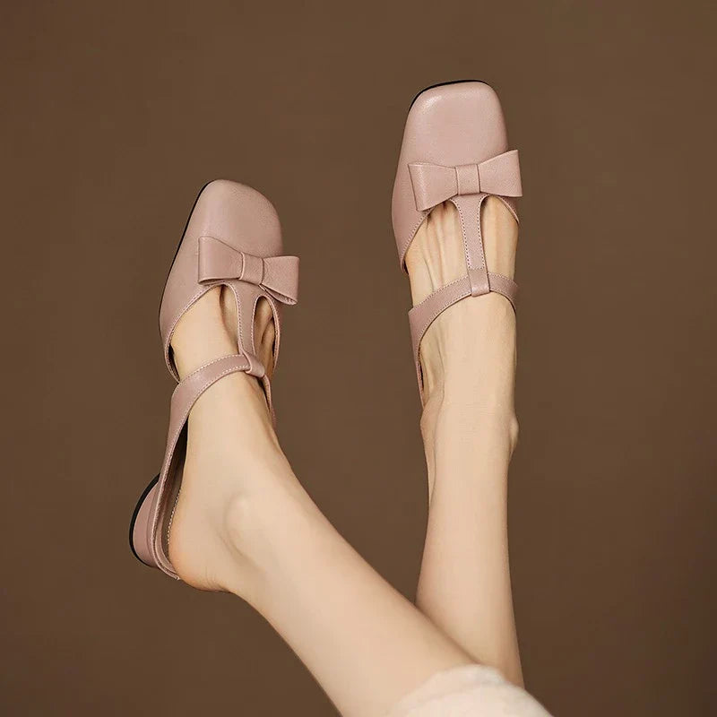 Elegante Schicke Damen Leder-Mules