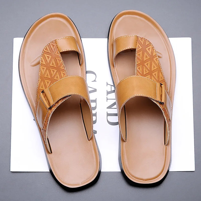 Elegante Leder Herren Sandalen