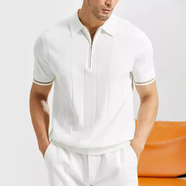 Laurel Klassisches Herren Poloshirt mit Reißverschluss
