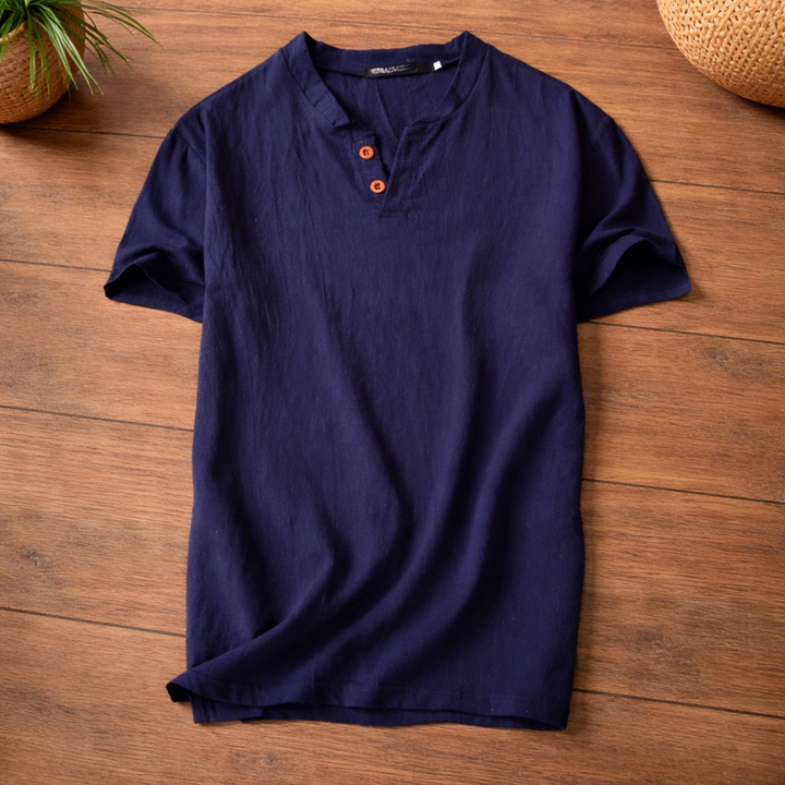 Weiches Atmungsaktives Herren Henley T-Shirt
