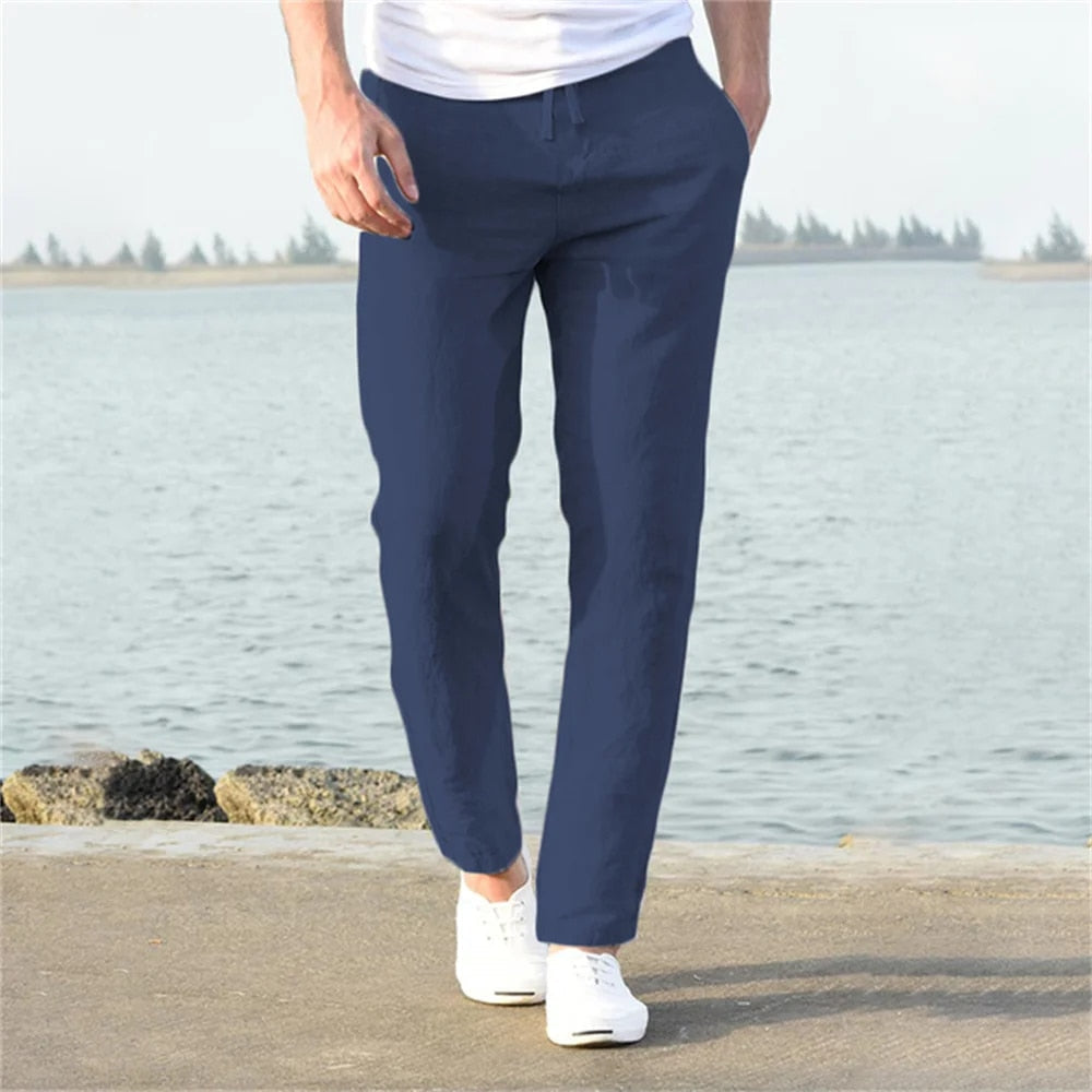 Leichte Sommerliche Herren Leinenhose